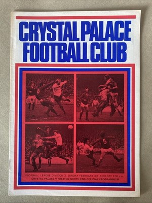 CRYSTAL PALACE V PRESTON NORTH END 1973-74 LEAGUE PROGRAMM