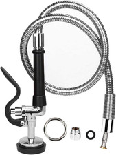 Pre-Rinse Hose with Spray Valve 44 Inch Flexible Stainless Hose with Sprayer Noz