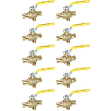 10 Pack XFITTING 1" Pex B Ball Valve with Drop Ear, 1" Pex Ball Valve w. Ear