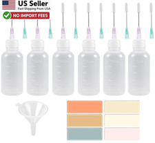6 Pack 50mL Needle Tip Squeeze Bottles Precision Oiler LDPE FROM USA