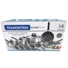 Tramontina 14 Piece Stainless Steel Cookware Set Pots Pans Lids Utensils New