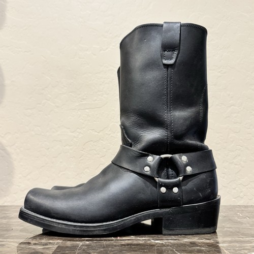 Men's Durango Black Leather Harness Moto Boots