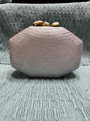 Rafé Women's Silver Woven Stone Removable Gold Strap Sofia Clutch Bag
