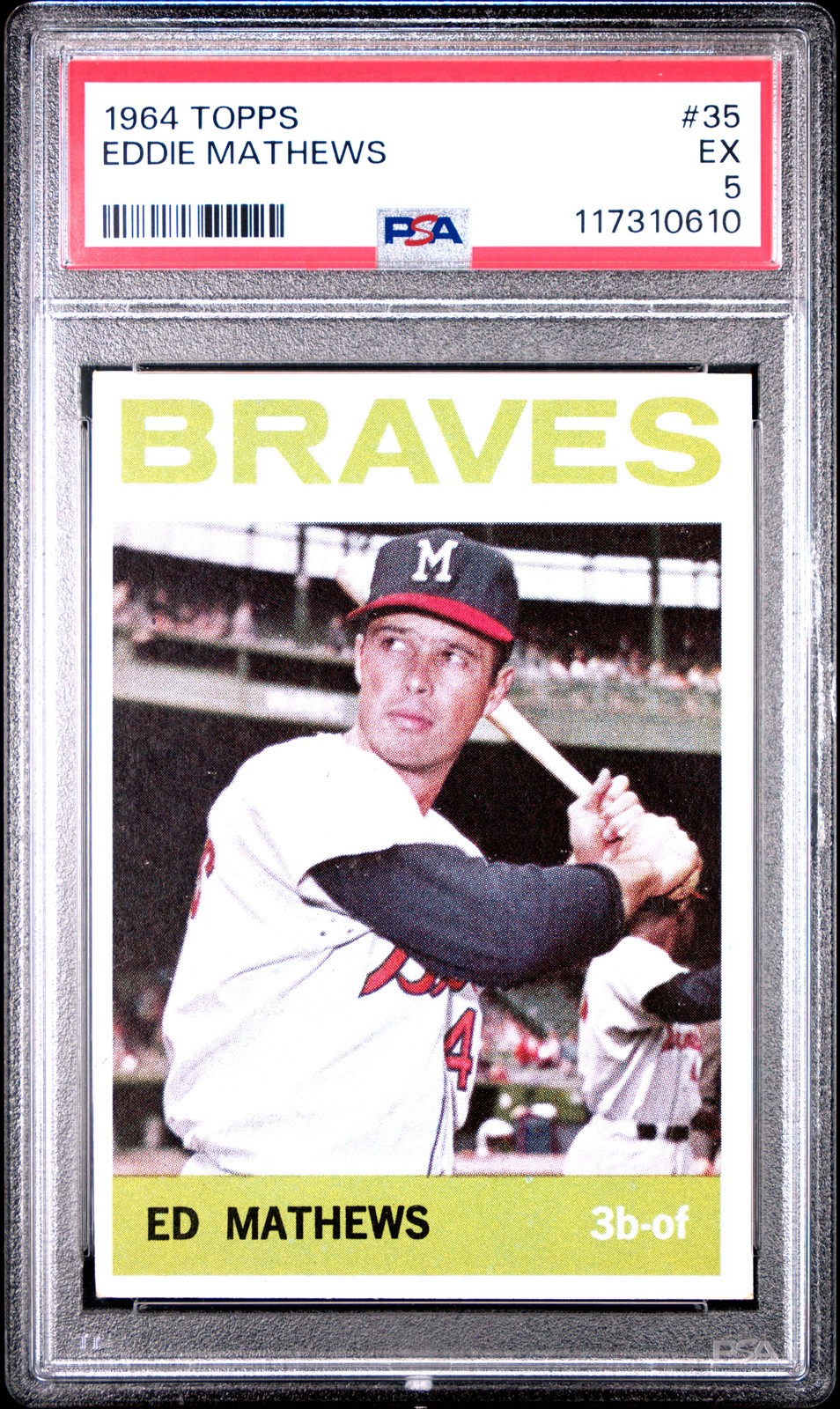1964 TOPPS #35 EDDIE MATHEWS PSA 5