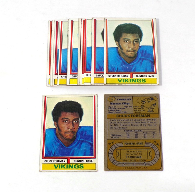 Lot of (18) 1974 Topps Chuck Foreman #113 Rookies Vikings