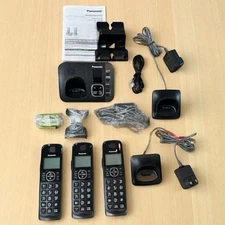 Panasonic KX-TG3833 3-Handset Cordless Phone System w/Answering System (No Box)