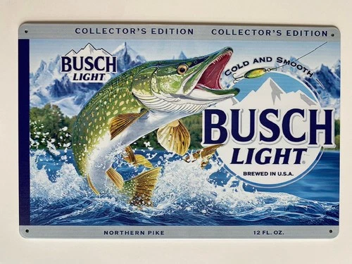 Busch Light Beer Sign - Fishing - Hunting - Farming - Vintage Retro Style