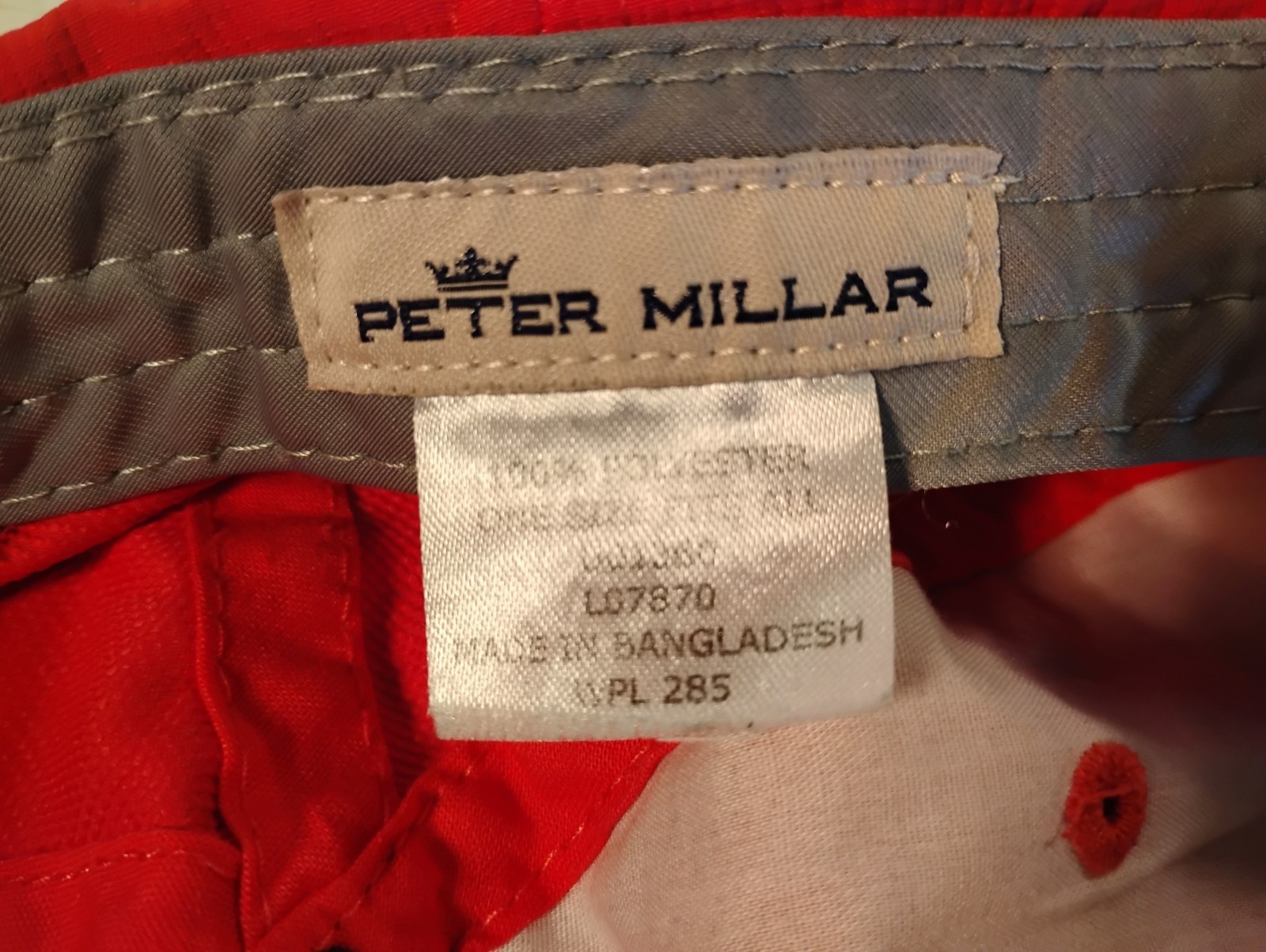 Peter Millar Red Performance Hat Adjustable Strap… - image 5