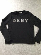 DKNY Sport Womens Black Crew Neck Sweatshirt Pullover Long Sleeve Size M LOGO