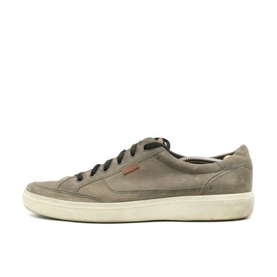 ECCO Herren Schuh EU 47 Street Grau Leder Leichtgewicht Casual Sneaker