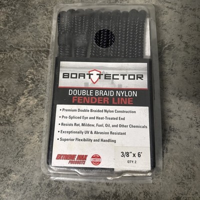Boat Tector Double Braid Nylon Fender Line 3/8 X 6  Pair Of Fender Lines