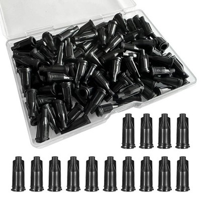 100 Pack Luer Lock Syringe Caps for Slip Tip Leak-Free 100, Black