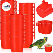 30 Pcs Cage Cups Birds Feeders Bird Water Dispenser Hanging Quail Waterer Plasti