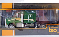 Ixo 1:43rd scale 1998 Peterbilt 377 A/E 6x4 tractor cab dark green, cream stripe