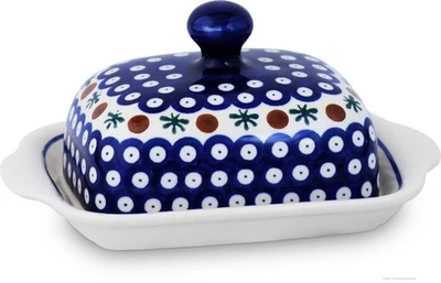 Original Bunzlauer Keramik Butterdose eckig für 250g (1 Stück Butter) Dekor 41 - Bild 1 von 3