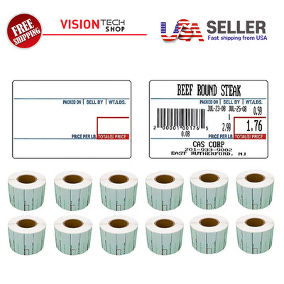CAS LST-8010 Printing Scale Label, 58 x 40mm, UPC,  ''36 ROLLS'' Per Case