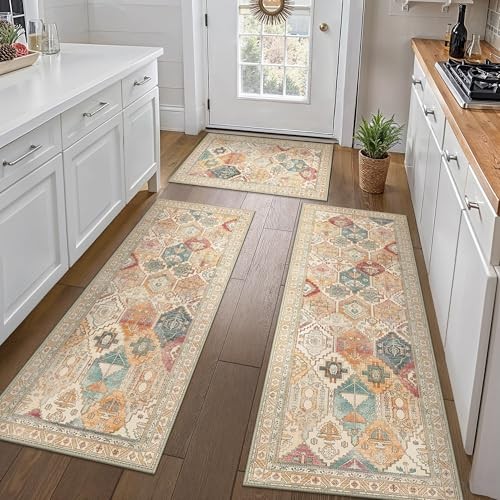 Kitchen Mats for Floor Set of 3 Non-Slip Washable, Waterproof Lightweight