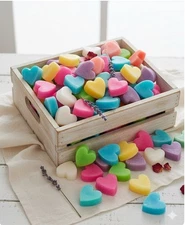 10 Units Handmade Heart Soaps - Assorted Colors Argan Oil Soap  2 x 2 inches