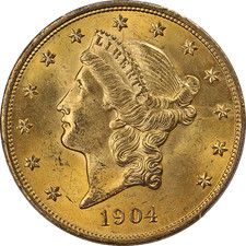 1904-P Liberty Gold $20 PCGS MS65 Nice Eye Appeal Strong Strike