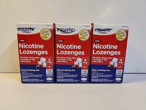 Equate Mini Nicotine Lozenge 4mg Cherry Ice Box Of 108ct. (Lot Of 3 Boxes)