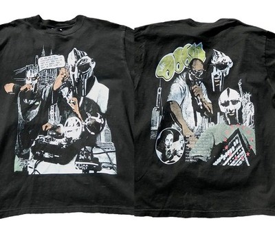 90s MF Doom Rap tee Retro style Black T shirt 2 sided Unisex tee NH28855
