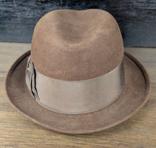 Vintage Royal Stetson Whippet Fedora 6 3/4 Dark Brown 50s