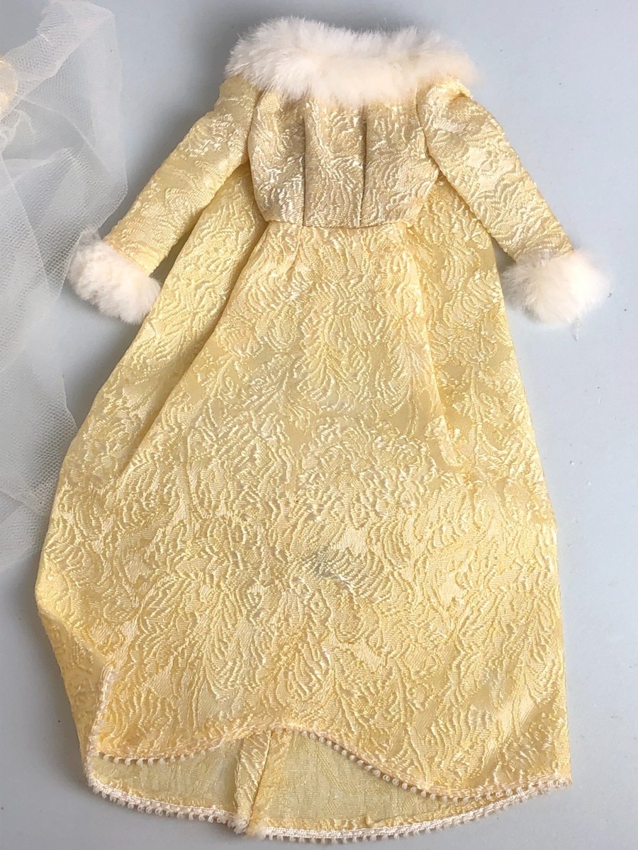 Vintage Barbie Winter Wedding #1880 Brocade Dress Headpiece