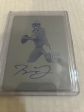 2022 Leaf Trinity Bailey Zappe Rookie XRC Yellow Printing Plate 1/1 Auto