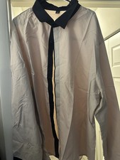 Big Men  s Tuxedo Style Casual Button Down Shirt-Black-Sz 4xl NEW 