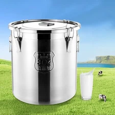 48 L Airtight Canister Stainless Steel Food Container Storage Bucket with Lid