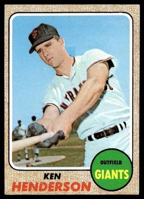 1968 Topps Baseball Card Ken Henderson San Francisco Giants #309 EX+