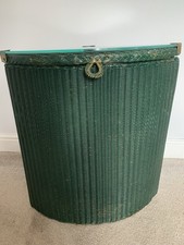 Lloyd Loom Vintage Corner Linen Basket with Glass Top
