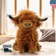 25cm Highland Cow Plush Doll Soft Stuffed Animal Toy for Kids Collectors