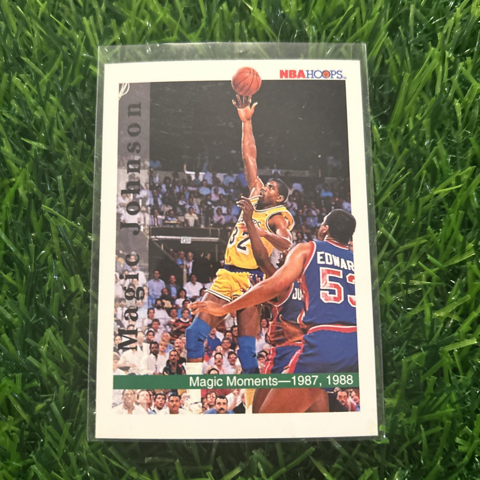 Magic Johnson 1992-93 NBA Hoops Magic Moments #330 Los Angeles Lakers B17