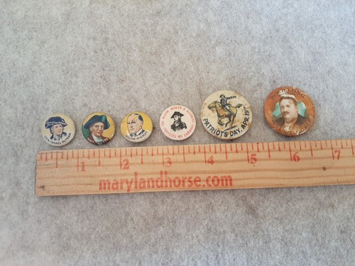 Vintage Pinback Pins Patriotic Patriots Day Paul Revere General Putnam McKinley - Picture 2 of 8