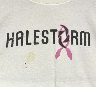 SUPER RARE HALESTORM BREAST CANCER XL Concert T-Shirt 2010 Uproar Tour OOP Used