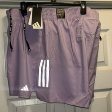 adidas Own The Run Womens Running Shorts Purple 5 " Lightweight Zip Pocket 35
