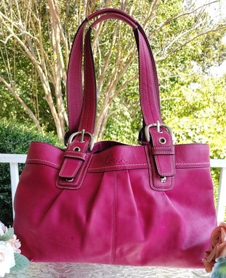 Coach EXTRA LARGE F13733 Vintage Pink Soho Y2K Pleated Leather Bag