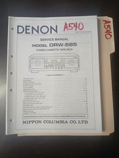 Denon DRW-585 Service Manual Original Repair Book Stereo Cassette Tape Deck