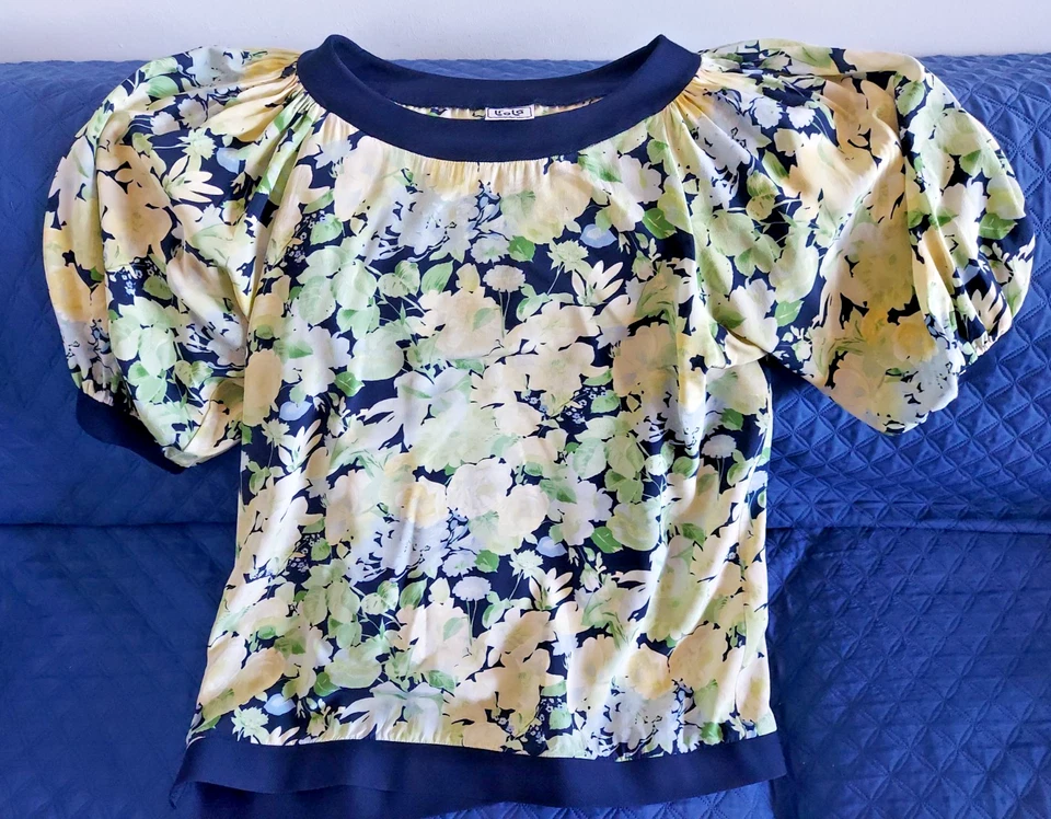 camicetta donna floreale in seta, taglia xl, marca Liolà - Immagine 3 di 4