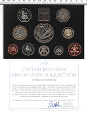 1998 QE II ROYAL MINT GENUINE 10 COIN STANDARD PROOF YEAR SET & PAPERWORK (708)
