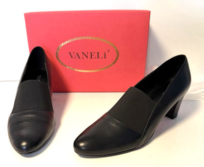VANELi Dastyn Black Nappa Loafer Pump Shoes w/ Box 11 1/2 M Stretch Block 27526