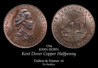 1794 Kent William Pitt Dover Conder Halfpenny D&H 16 ex Seabys