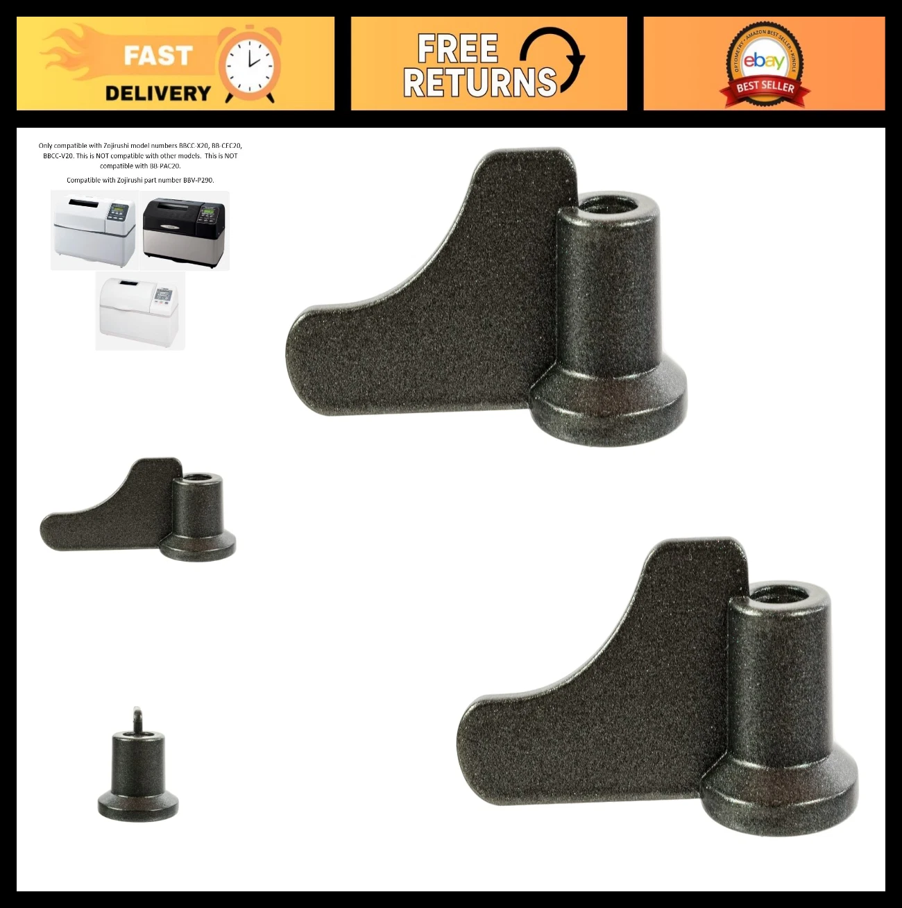 2 Pack Breadmaker Kneading Paddle for Zojirushi BBCC-X20 BB-CEC20 BBCC-V20 - Not