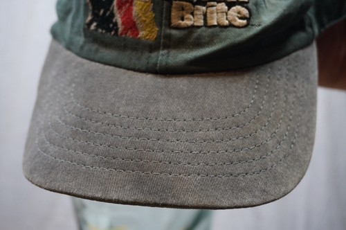 Designer Scotch Brite Cap Hat strapback Leather clasp Spellout VTG stained - Picture 6 of 15