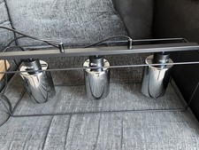 Hanging Pendulum Light with 3 Glass Light Shades CBJKTX Metal Black & Glass.