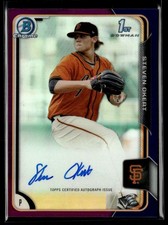 2015 Bowman Chrome Prospect Autographs Purple Refractors Steven Okert Auto