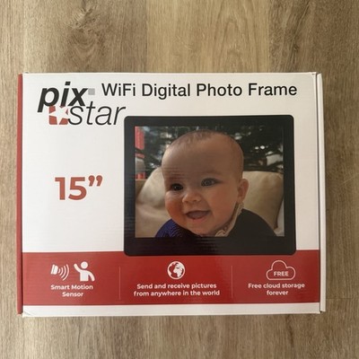 PixStar 15in. WiFi Digital Picture Frame Black Brand New