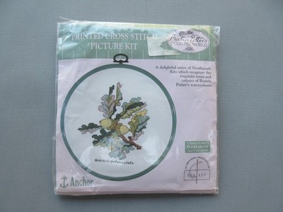 Beatrix Potter Country World Quercus Eichenblätter bedruckt Kreuzstich Kit & Reifen