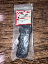 Stallion Leather STN-5 Stinger light holder open top basket weave blk snap NIP